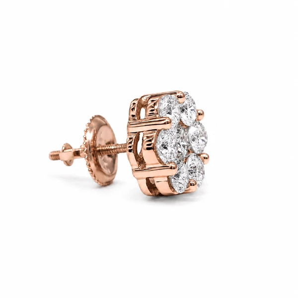 Flower Stud Earrings 14k   1.50ctw
