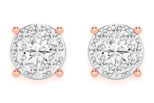0.25ctw Mosaic Stud Diamond Earrings 14k Solid Gold