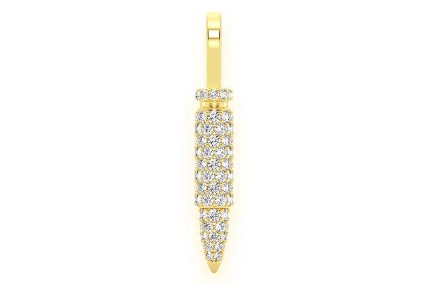 Bullet Diamond Pendant 14k Solid Gold .65ctw