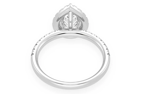 Thav - 0.75ct Solitaire Pear Shape Halo - Diamond Engagement Ring - All Natural - Help