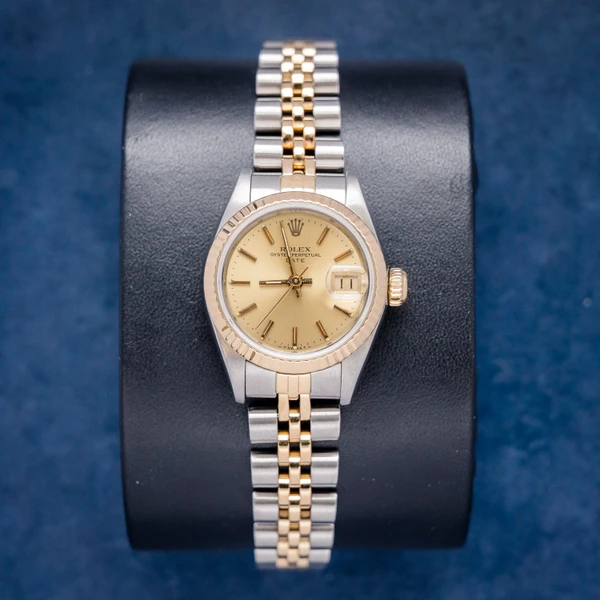 Rolex Date 26MM (6917) - Steel & Yellow Gold - Champagne Stick - Jubilee - Watch & Box