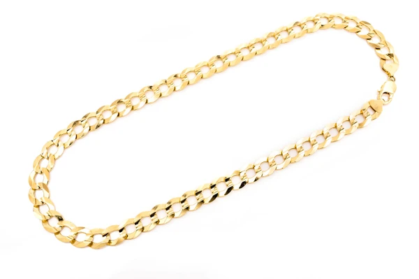11MM Flat Curb Link 14k Solid Gold Chain