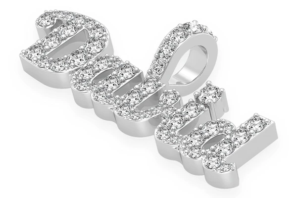 Custom Bold Script Letter Nameplate Pendant