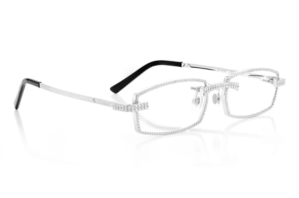 Cartier Glasses Iced Out Diamond Rims - 3.50ctw - White Gold