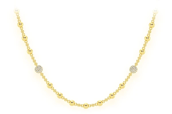 Icebox - Diamond Bead Rosary Chain 14k Solid Gold 2.75ctw