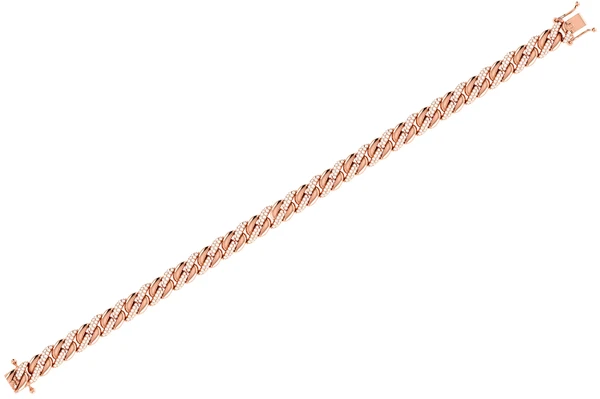 Miami Cuban Half Link Diamond Bracelet 14k Solid Gold 0.85ctw