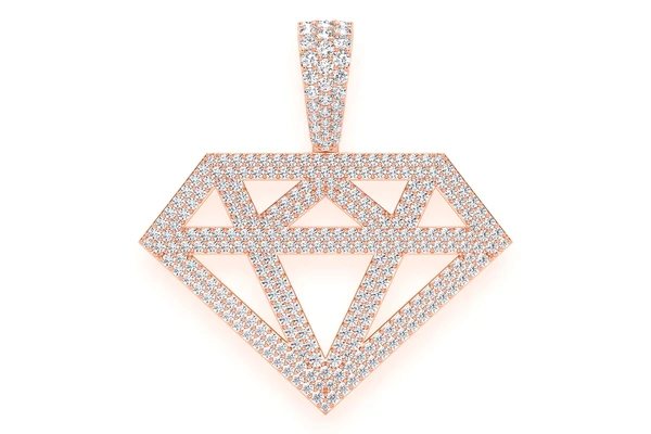 Diamond Silhouette Diamond Pendant 14k Solid Gold 2.50ctw