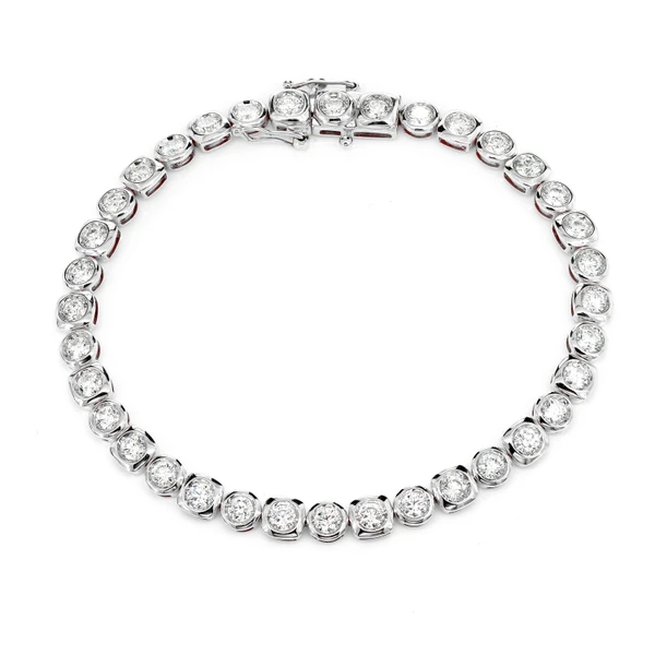 10pt Bezel Set Diamond Bracelet 14k Solid Gold 3.85ctw 