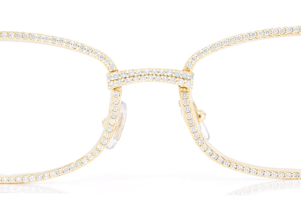 Cartier Glasses Iced Out Diamond Rims - 3.00ctw - Yellow Gold