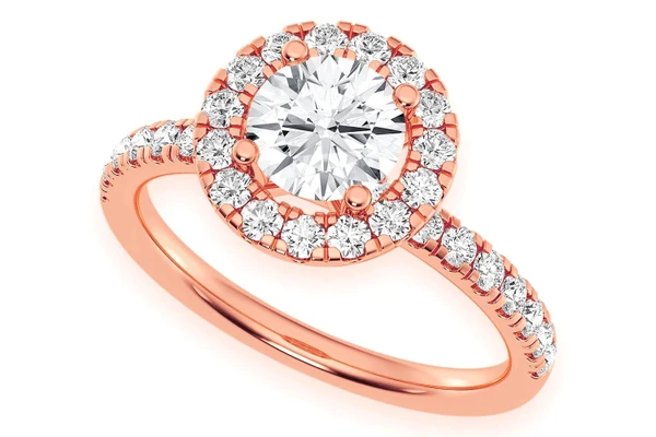 Thav - .75ct Round - Scallop Halo One Row- Diamond Engagement Ring - All Natural