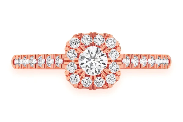 0.50ctw - Single Band Double Layer Square - Diamond Engagement Ring - All Natural