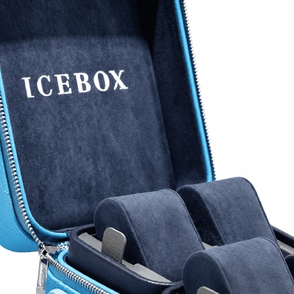 Icebox Leather World Traveler Jewelry Case - 4 Watches Medium