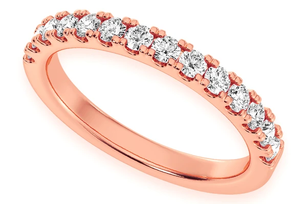 One Row Diamond Band 14k Solid Gold 0.50ctw