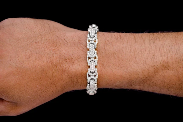 Byzantine Link Diamond Bracelet 14k Solid Gold 10.00ctw