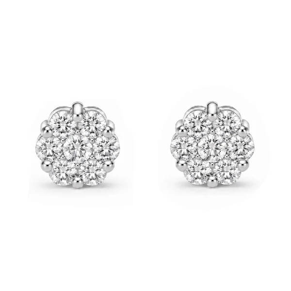 Flower Stud Earrings 14k   0.50ctw