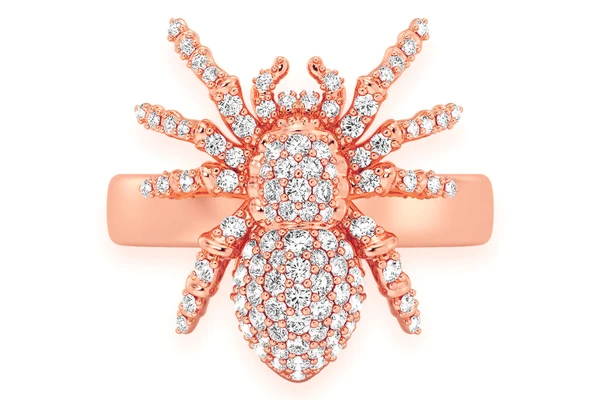 Spider Diamond Ring 14k Solid Gold 0.60ctw