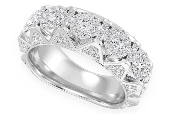 Pyramid Deluxe Diamond Ring 14k Solid Gold 1.30ctw