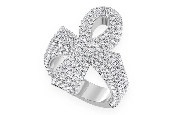 Ankh Signet Diamond Ring 14k Solid Gold 0.40ctw