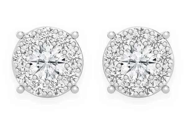 Icebox - 0.75ctw Mosaic Stud Diamond Earrings 14k Solid Gold