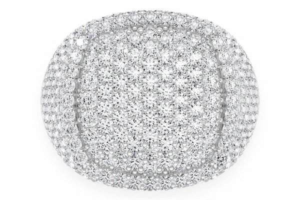 Square Signet Diamond Ring 14k Solid Gold 5.25ctw