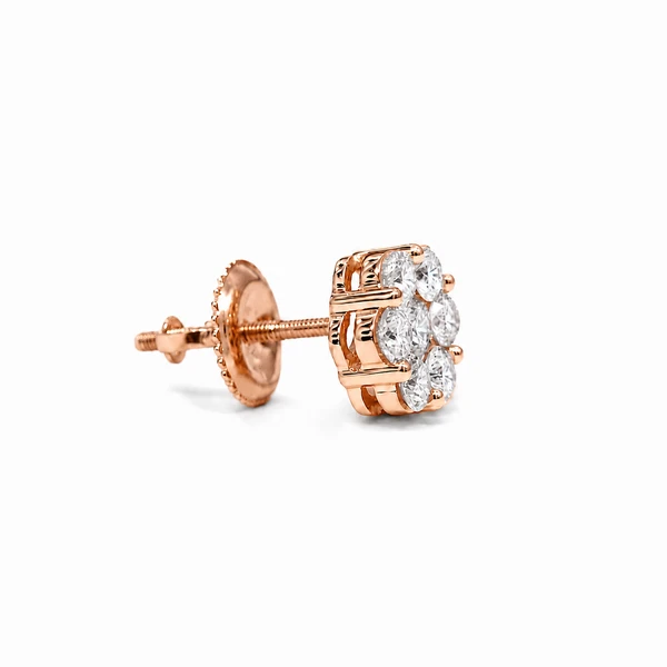 Flower Stud Earrings 14k   1.00ctw