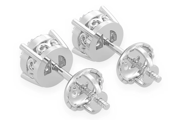 0.25ctw Mosaic Stud Diamond Earrings 14k Solid Gold