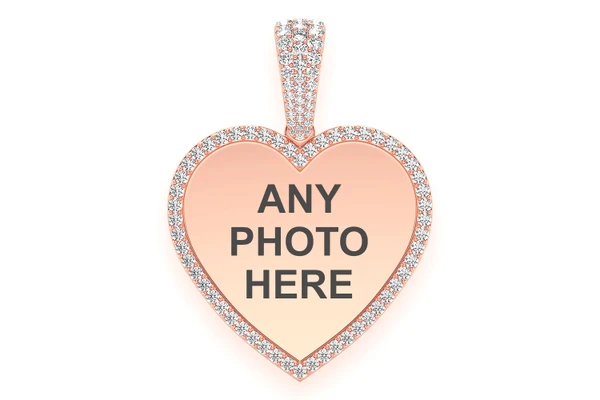 Heart Picture Diamond Pendant 14k Solid Gold 1.25ctw