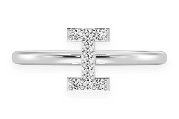 Alphabet Any Letter Diamond Ring 14k Solid Gold 0.05ctw