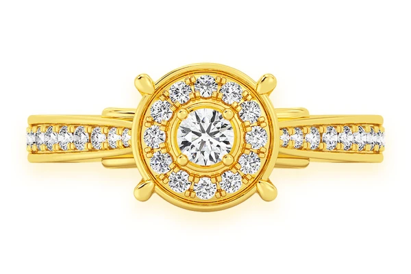 .50ctw - Round Halo - Diamond Engagement Ring - All Natural