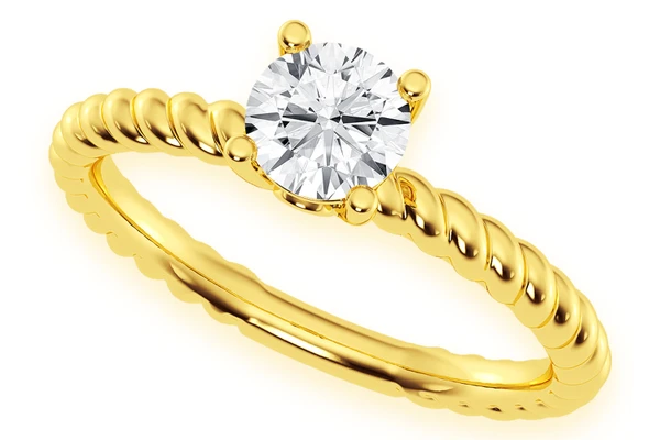 .50ct Round Solitaire - Twist Band - Diamond Engagement Ring - All Natural