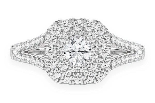 0.75ctw - Cushion Double Halo Ring - Diamond Engagement Ring - All Natural