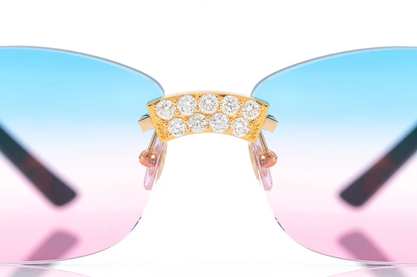 Cartier Glasses Iced Out Diamond Rimless - 5.00ctw - Yellow Gold