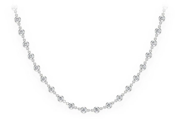Eternity Round Bezel Set Diamond Necklace 14k Solid Gold 3.75ctw