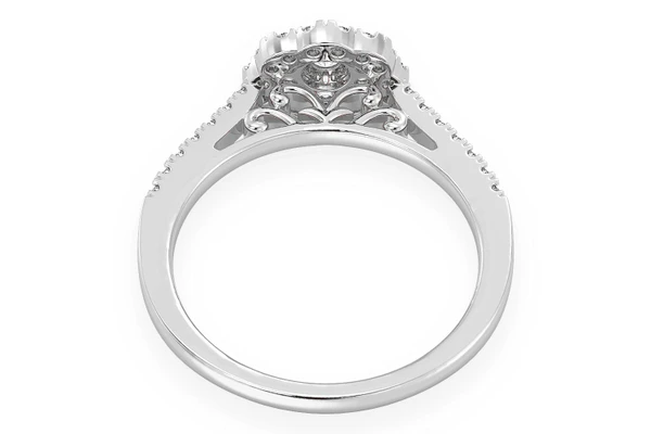 0.50ctw Single Band Flower Diamond Engagement Ring - All Natural
