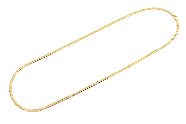 3MM Flat Curb Link 14k Solid Gold Chain