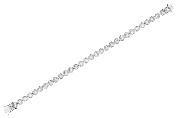Bezel Set Miracle Diamond Tennis Bracelet 14k Solid Gold 3.00ctw