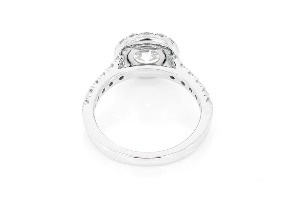 1.00ct Round Solitaire - Halo - Diamond Engagement Ring - All Natural