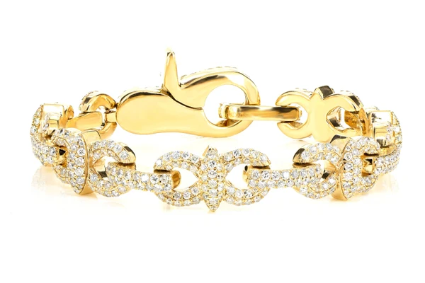 Diamond Infinity Line Bracelet Solid Gold 10.85ctw