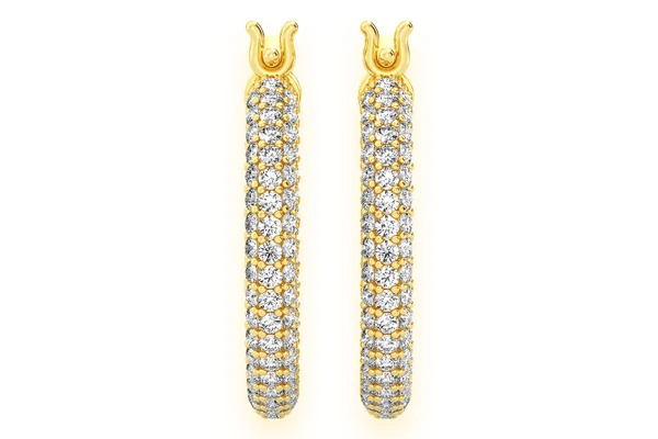 Bubbly Eternity Hoop Diamond Earrings 14k Solid Gold 4.00ctw