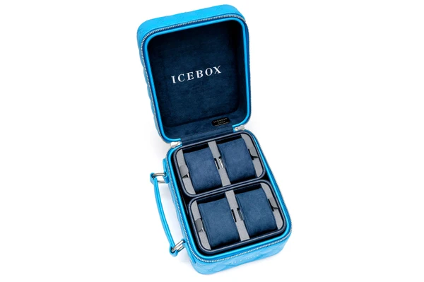 Icebox Leather World Traveler Jewelry Case - 4 Watches Medium