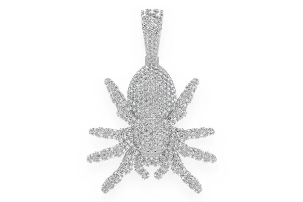 Spider Crawling Diamond Pendant 14k Solid Gold 4.00ctw