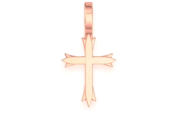 Triple Point Cross 14k Solid Gold