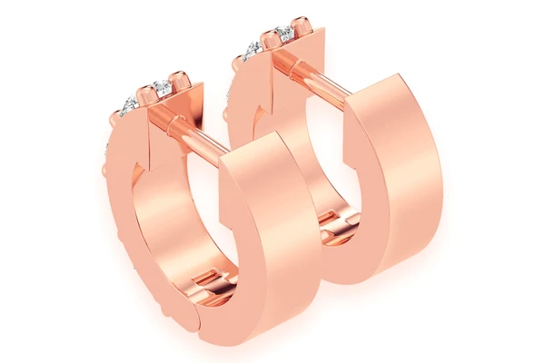 Diamond Huggie Hoops Solid Gold 14k 0.50ctw