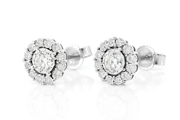 Round Halo Miracle Set Earrings 14k Solid Gold 0.35ctw