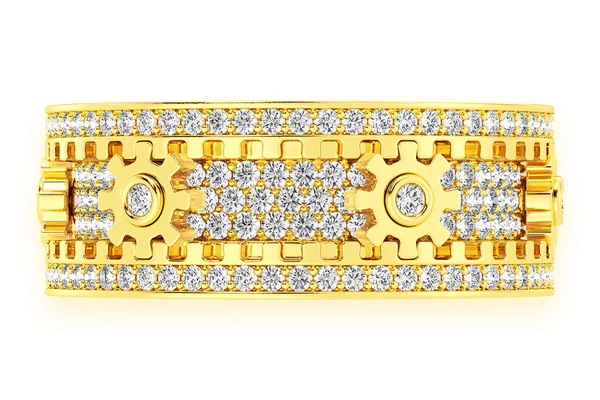 Fidget Gear Diamond Ring 14k Solid Gold 1.25ctw
