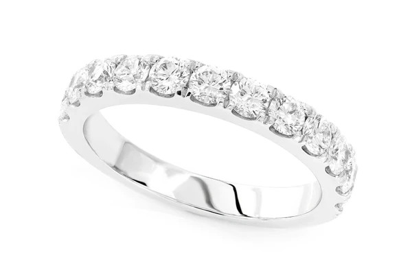 12 Stone Diamond Band 14k Solid Gold 1.00ctw