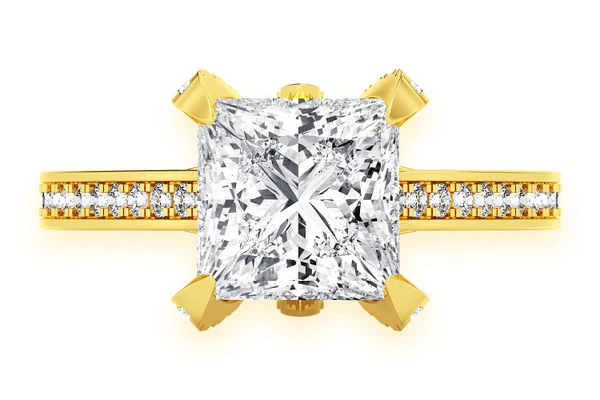 Chant - 2.00ct Princess Cut Solitaire - Diamond Engagement Ring - All Natural