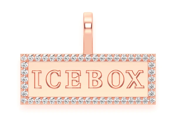 Icebox Diamond Pendant 14k Solid Gold 0.25ctw