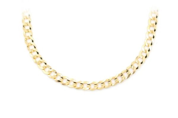 4.5MM Flat Curb Link 14k Solid Gold Bracelet