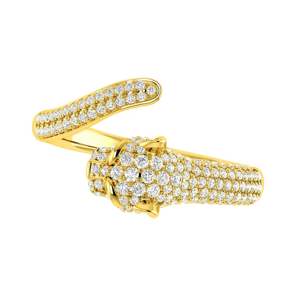 Panther Wrap Diamond Ring 0.40ctw 14k Solid Gold